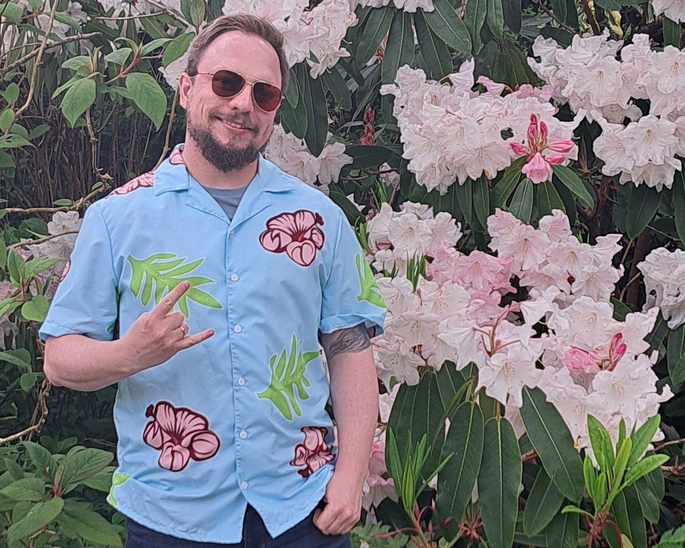 Chuckles with M.E Button-Up Shirt: Lightweight Recycled Polyester